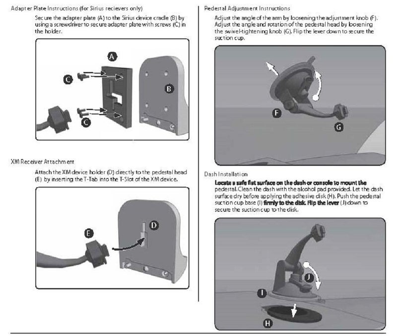ARKON Windshield Dash Suction Car Mount for XM and Sirius Satellite Radios Single T and AMPS Pattern Compatible, Black - SR114 - Image 3
