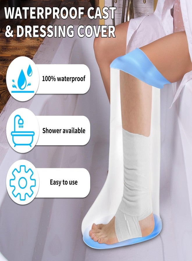 KEEFITT Waterproof Extra Wide Leg Cast Shower Cover with Non-Slip Bottom, Watertight Elastic Silicone Foot Cast Shower Protector for Foot After Surgery, Bunion Surgery, Large Casts, Fracture and Boots - Image 3