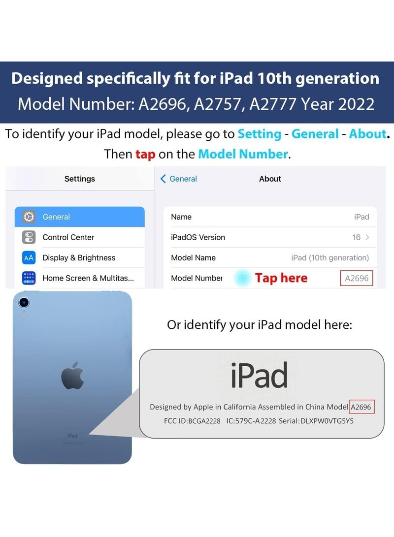ELTRAZONE Smart Auto Wake/Sleep Cover with Built-in Pencil Holder - Trifold Case for Apple iPad 10th Generation (Model A2696 A2757) - Matcha Green - Image 2