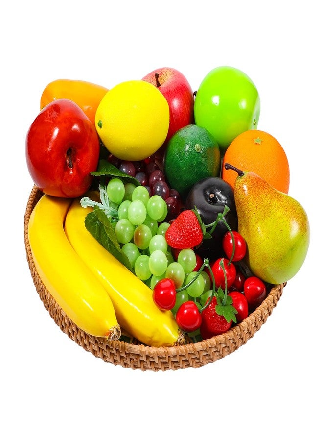 HaiFafafaing 20 Pcs Artificial Fruit Pack Look Real Frutas Fake Fruit Decorativas Realistic Table Display Simulation for Decoration Home Kitchen Fake Strawberry Apple Grapes Mixture Fruits - Image 1