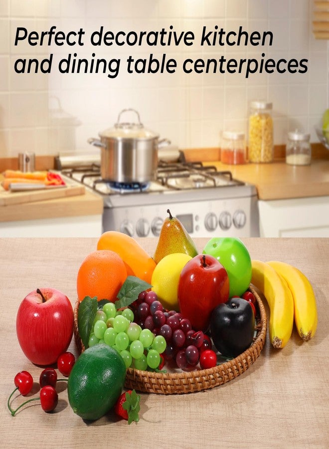 HaiFafafaing 20 Pcs Artificial Fruit Pack Look Real Frutas Fake Fruit Decorativas Realistic Table Display Simulation for Decoration Home Kitchen Fake Strawberry Apple Grapes Mixture Fruits - Image 5