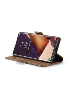 CaseMe Flip Wallet Case For Samsung Galaxy Note 20 Ultra [RFID Blocking] PU Leather Wallet Flip Folio Case with Card Holder Kickstand Shockproof Phone Cover (Brown)  - Image 5