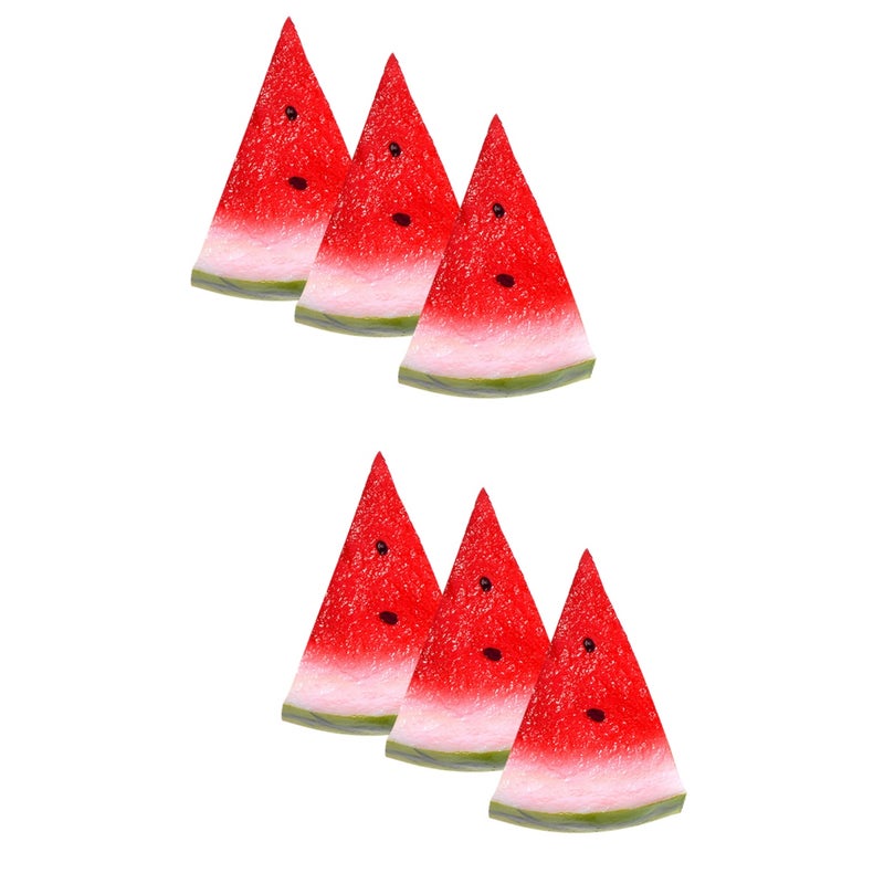 6 pcs Artificial Watermelon Slices Simulation Watermelon Model Fake Fruit Decor - Image 1