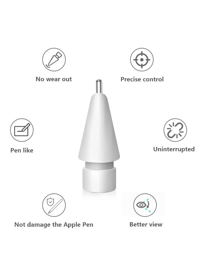 Replacement Tips for Apple Pencil 2nd Gen/1st Gen/USB-C/Apple Pencil Pro,No Wear Out Apple Pencil Tips,Metal Pencil Nibs for Precise Control-Pen Like 0.78mm Longer Tips for iPad Pencil-(4 Pack) - Image 3