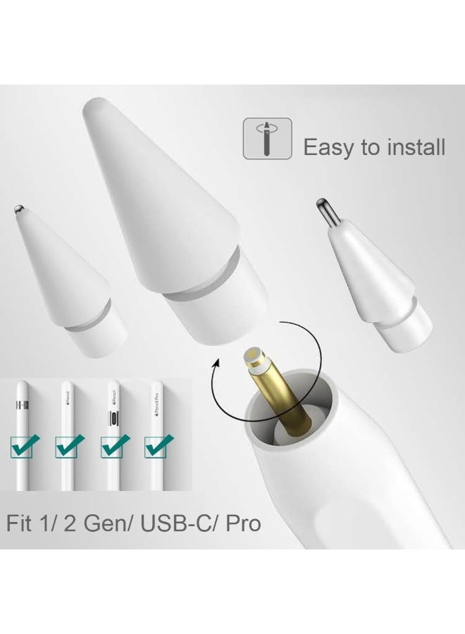 Replacement Tips for Apple Pencil 2nd Gen/1st Gen/USB-C/Apple Pencil Pro,No Wear Out Apple Pencil Tips,Metal Pencil Nibs for Precise Control-Pen Like 0.78mm Longer Tips for iPad Pencil-(4 Pack) - Image 2