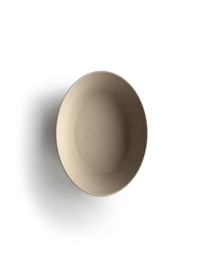 mushie Set Of 2 Round Dinner Bowls - Vanilla