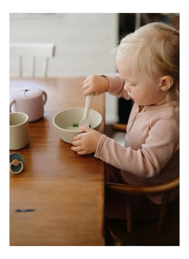 mushie Set Of 2 Round Dinner Bowls - Vanilla