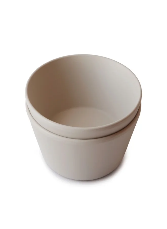 mushie Set Of 2 Round Dinner Bowls - Vanilla