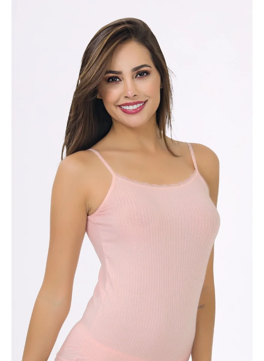 İlke İç Giyim İlke Underwear Women Derby Viscose Lace Rope Suspender Undershirt