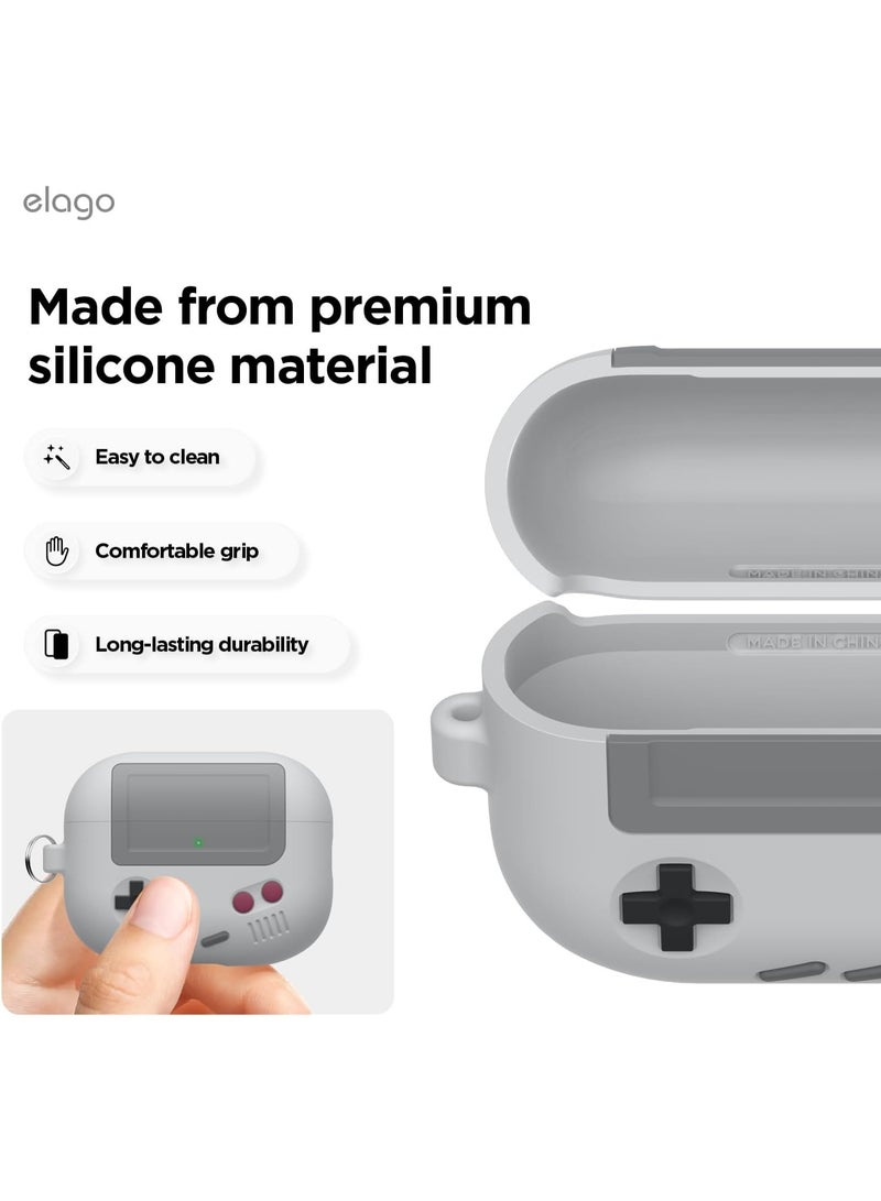 Elago AW5 Hang Compatible with AirPods Pro 3  Case Cover (2025) with Carabiner - Light Grey - Image 4