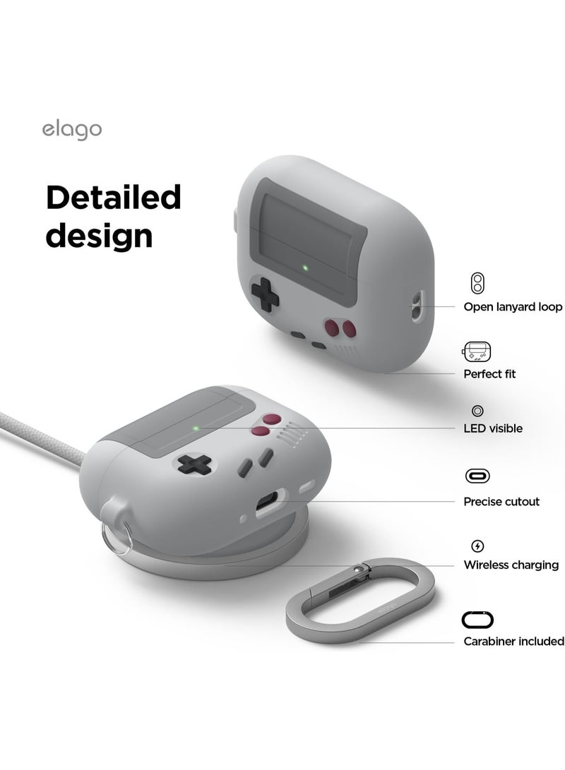 Elago AW5 Hang Compatible with AirPods Pro 3  Case Cover (2025) with Carabiner - Light Grey - Image 5