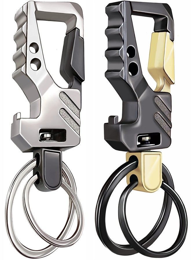 GABOX 2Pcs Keychain EDC Keyring Bottle Opener Auto Car Key Holder Tactical Carabiner Key Chain Clip Llaveros Porte-Clés - Image 1