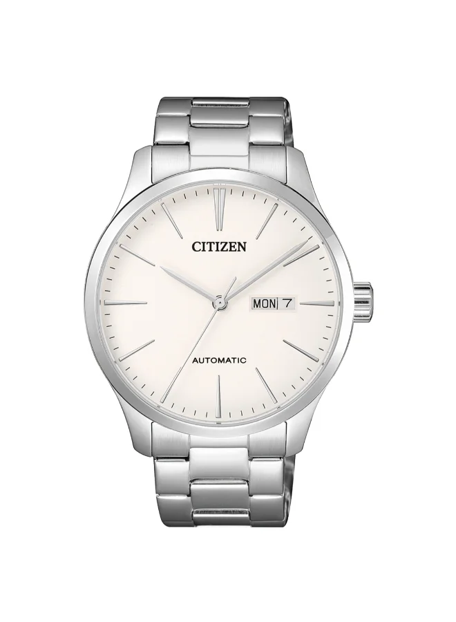 سيتيزن Men's Stainless Steel Strap Mechanical Day & Date Watch NH8350-83A - 40 mm
