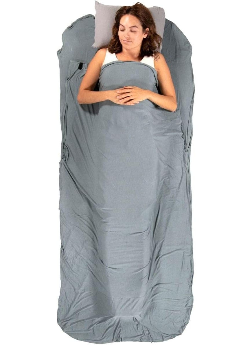 Klymit - Klymit Nest Sleeping Bag Liner, 1-Person Sleeping Bag Insert,Grey - Image 1