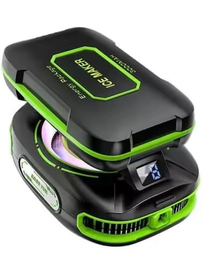 ELTRAZONE Generic Mobile Phone Semiconductor Cooler with 3000mAh Battery, Digital Temperature Display, Magnetic Wireless Charging, Black/Green - Image 1