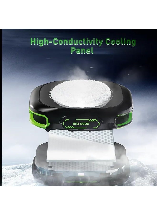ELTRAZONE Generic Mobile Phone Semiconductor Cooler with 3000mAh Battery, Digital Temperature Display, Magnetic Wireless Charging, Black/Green - Image 3
