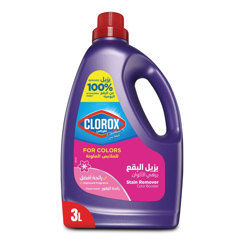 Liquid Stain Remover & Color Booster For Colored Clothes Floral Scent 3 Litres