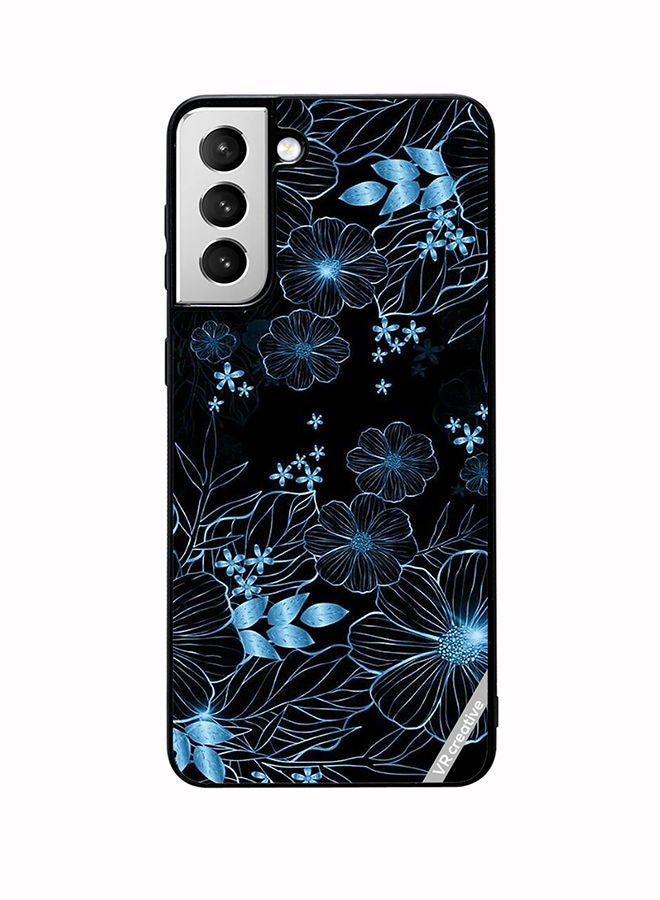 VR CREATIVE Protective Case Cover For Samsung Galaxy S22 Plus 5G Blue Flower Design Multicolour - Image 1
