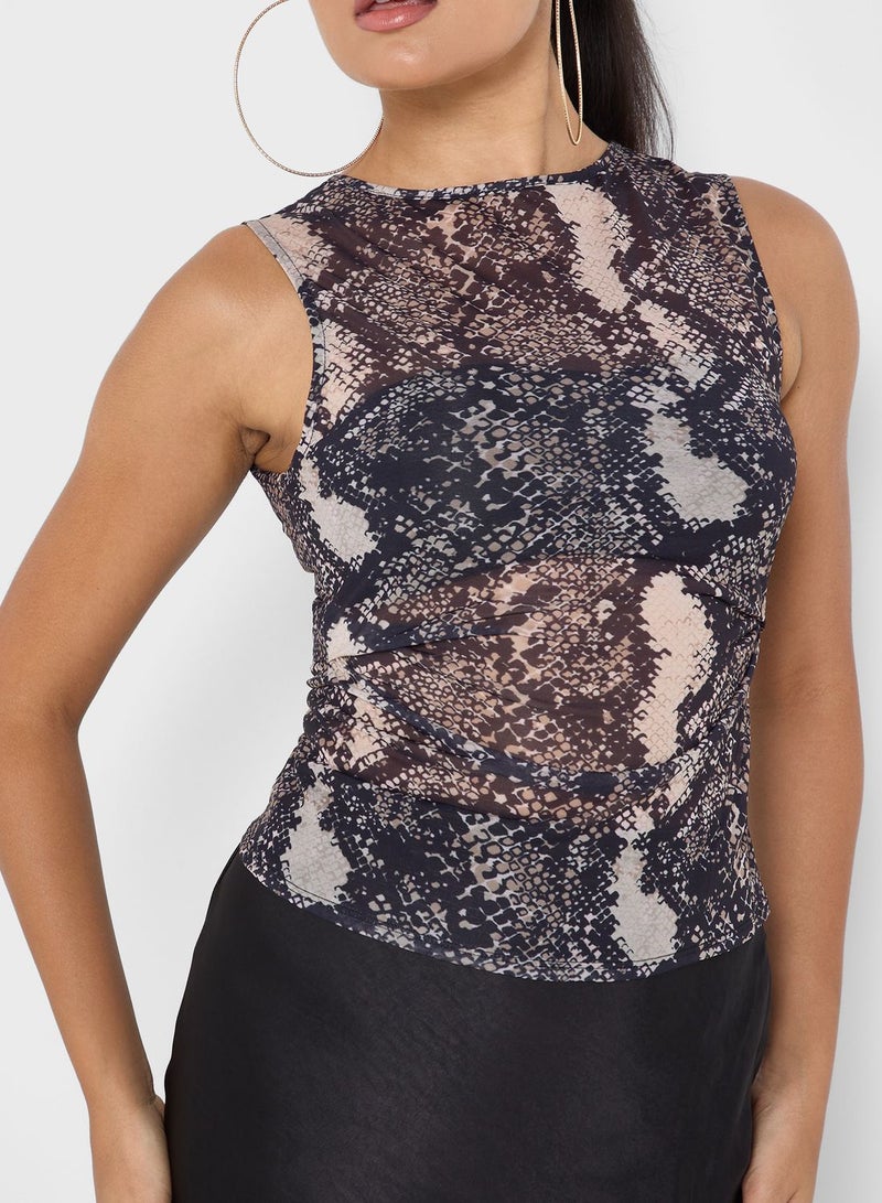 4th & Reckless Snake Print Top - Image 3