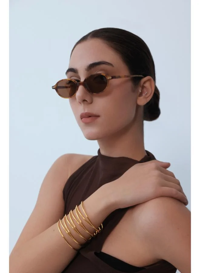 Karen Wazen Noor Oval Sunglasses
