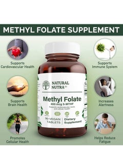 Natural Nutra Active Methyl (Methylated) Folate Supplement With Quatrefolic L5Mthf (Methyltetrahydrofolate) Vitamin B9 Mthfr 90 Vegan Tablets  - Image 4