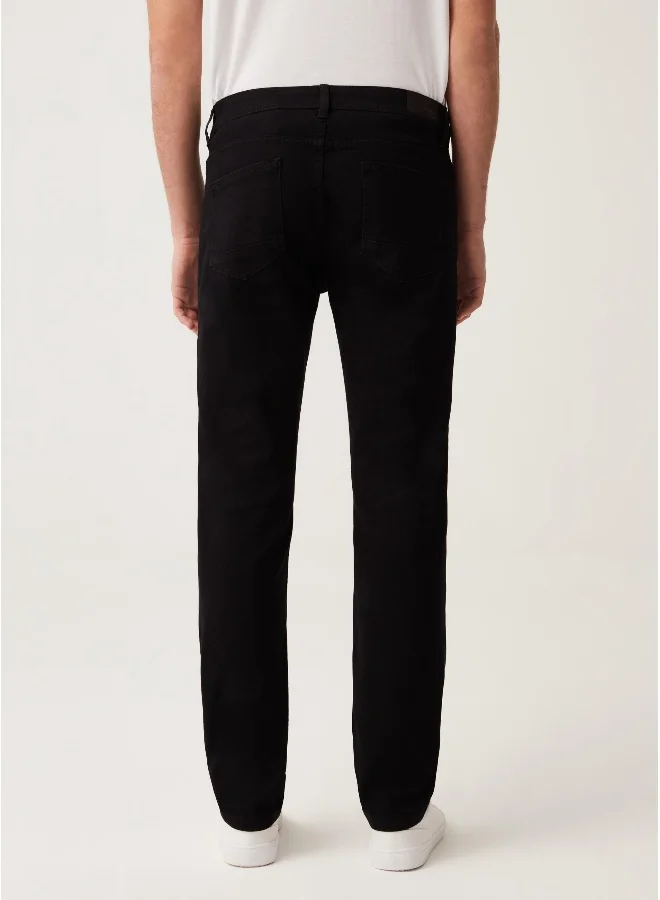 او في اس OVS Mens Skinny Jeans - Black