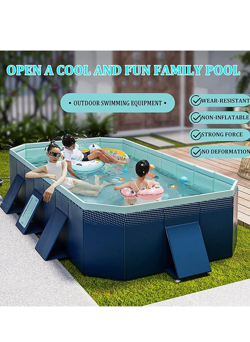 Arabest - Foldable Non-Inflatable Kids' and Adults' Outdoor Swimming Pool - Hard Plastic Shell, Kid Pool for Backyard Dog Pools - Image 1