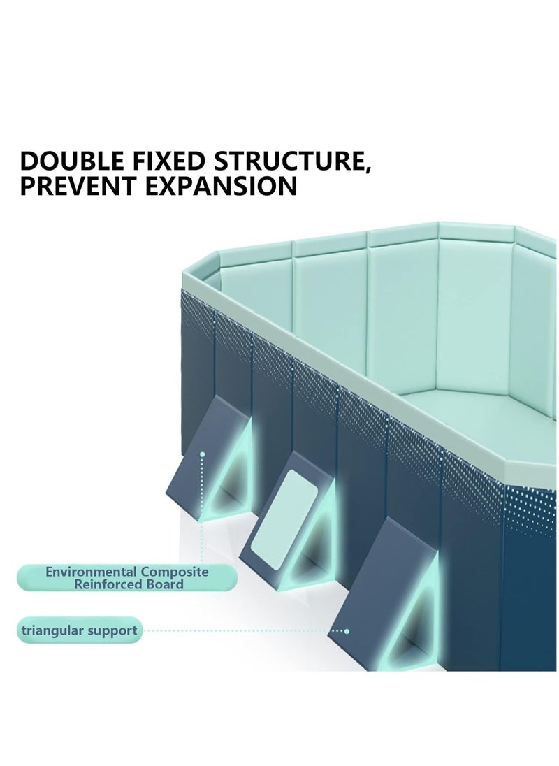 Arabest - Foldable Non-Inflatable Kids' and Adults' Outdoor Swimming Pool - Hard Plastic Shell, Kid Pool for Backyard Dog Pools - Image 1