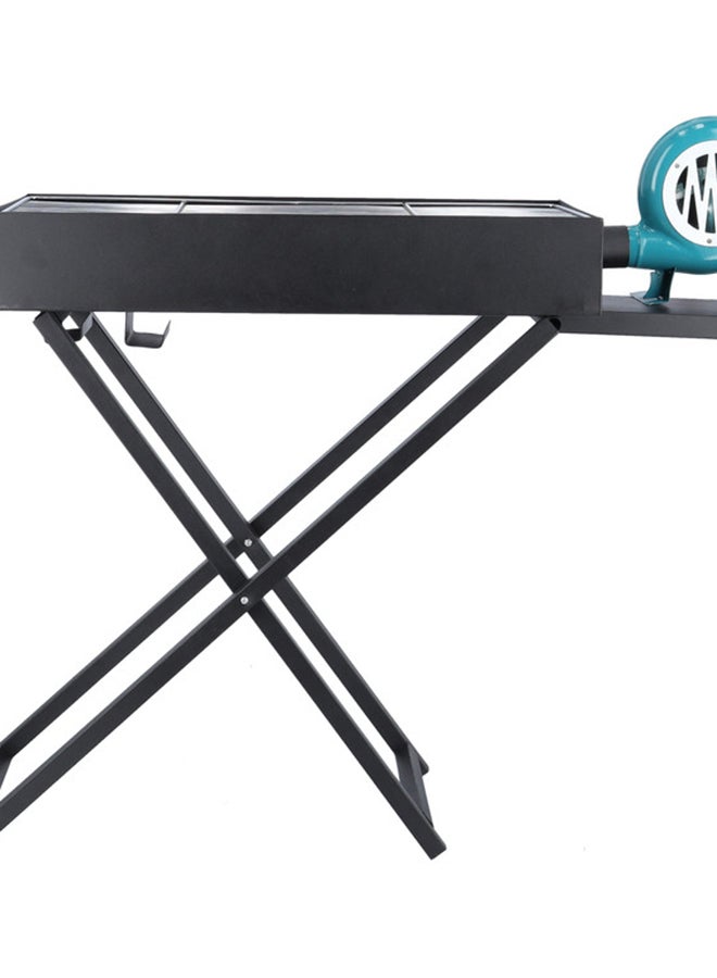 Royalford Barbecue Grill Stand with Blower, RF10354 - Foldable Barbecue Charcoal Grill, Folding Tabletop Kabab Smoker Grill for Outdoor Camping, Durable Iron 30x80cm - Image 2