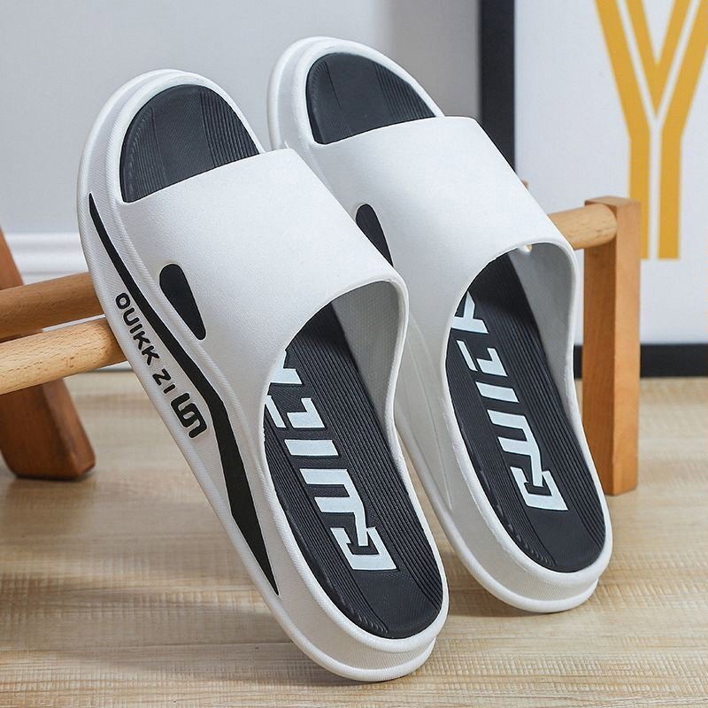Mens Summer Soft Thick-Soled Slippers 330-White [Upgrade]] 