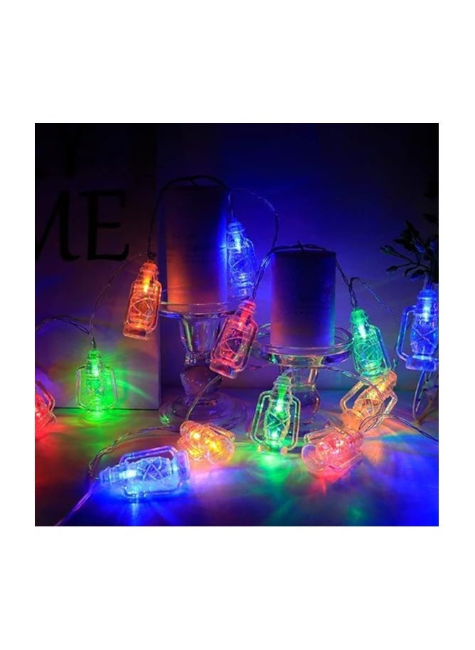 A string of decorative lamps with a Ramadan design, an LED lighting lantern with a Ramadan design, multi-colored