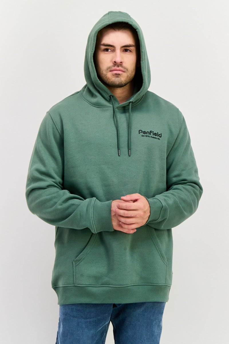 Penfield Men Long Sleeve Brand Logo Hoodie, Green - Image 1