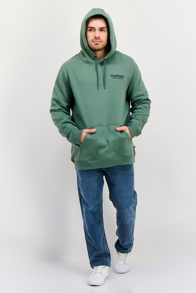 Penfield Men Long Sleeve Brand Logo Hoodie, Green - Image 2