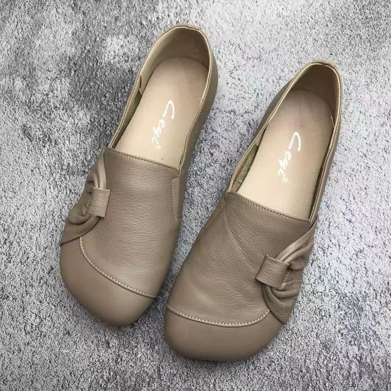 Women's Ballerina Flat Shoes - Soft PU, Round Toe, Slip-on - Image 1