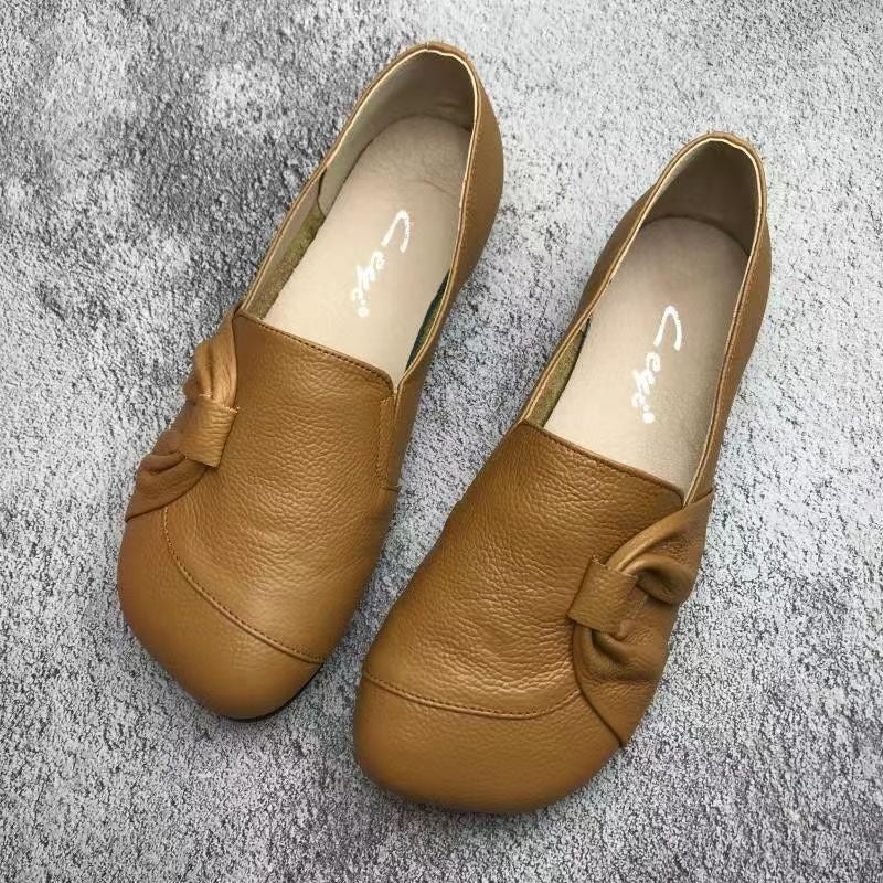 Women's Ballerina Flat Shoes - Soft PU, Round Toe, Slip-on - Image 3