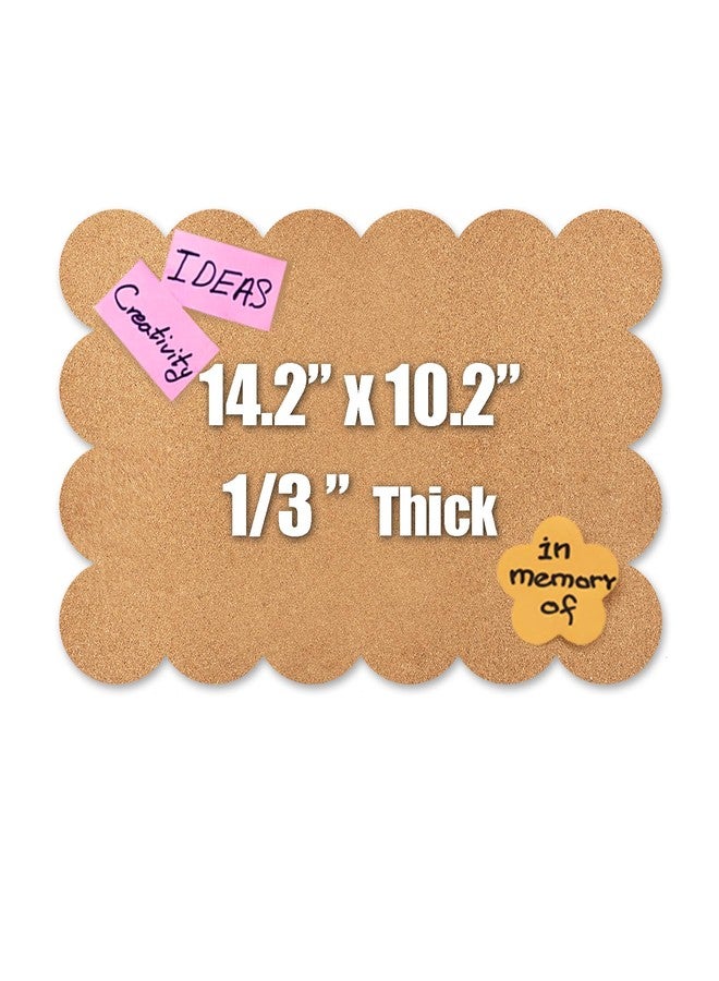 Aitakatta Scalloped Cork Tile Bulletin Board, 14.2x10.2 inches Small Cork Boards for Wall, 1/3" Thick Self-Adhesive Cork Tiles, Decorative Bulletin Board for School Office Home(BL-1p) - Image 1