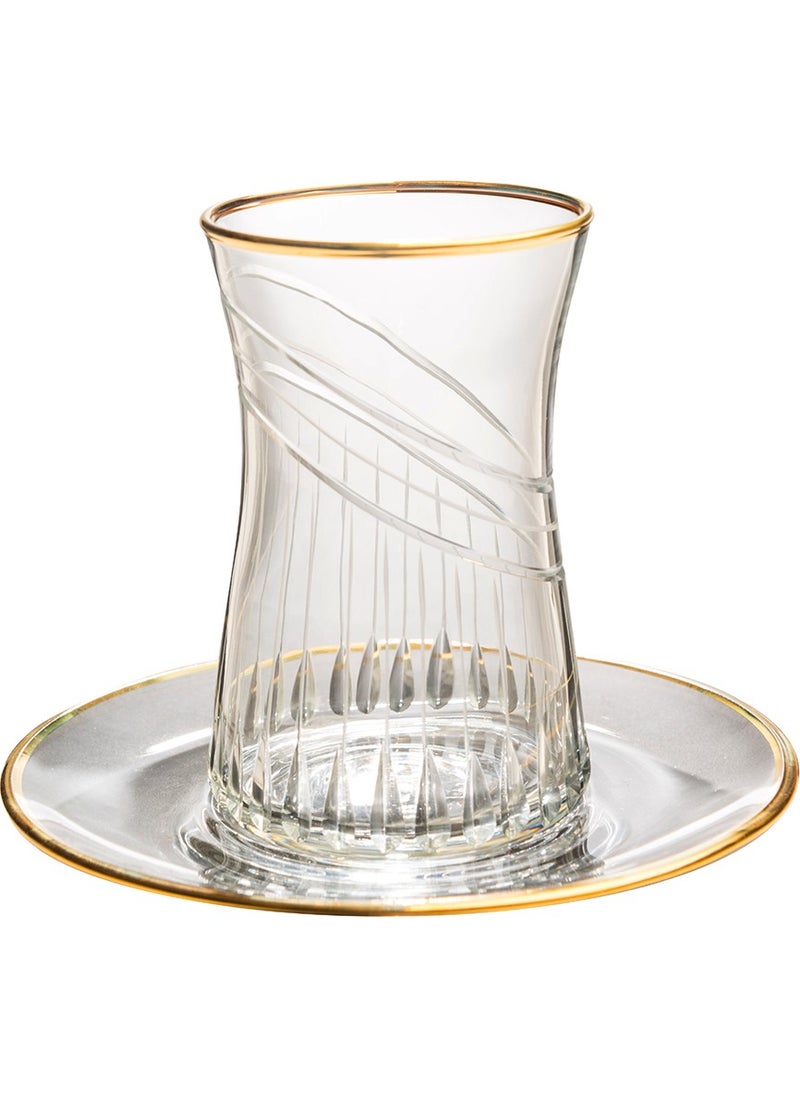 Royal Home - Roya Home Ceremony Gold 12 Piece Tea Glass Set for 6 People - Image 1