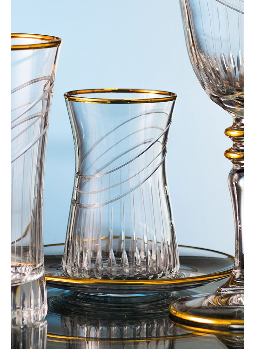 Royal Home - Roya Home Ceremony Gold 12 Piece Tea Glass Set for 6 People - Image 1