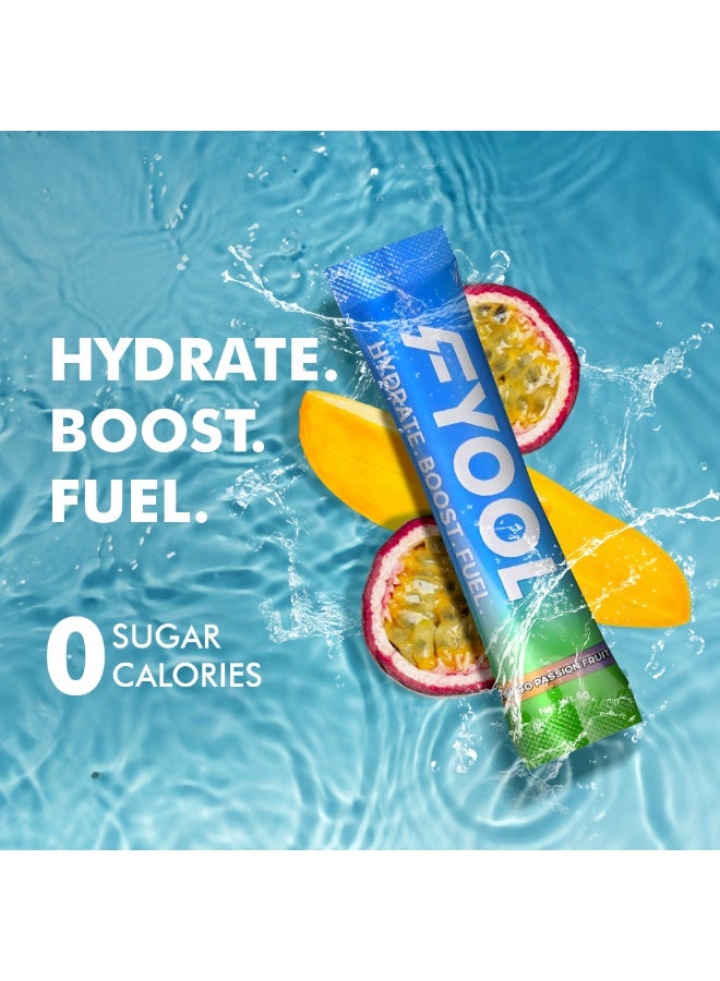Fyool Hydration Electrolyte Powder| Electrolytes + Vitamins & Minerals | Zero Sugar & Calories | Energy Boost | Gluten-Free | Travel Essentials | Mango Passion Fruit Flavor | Pack of 2 - Image 3