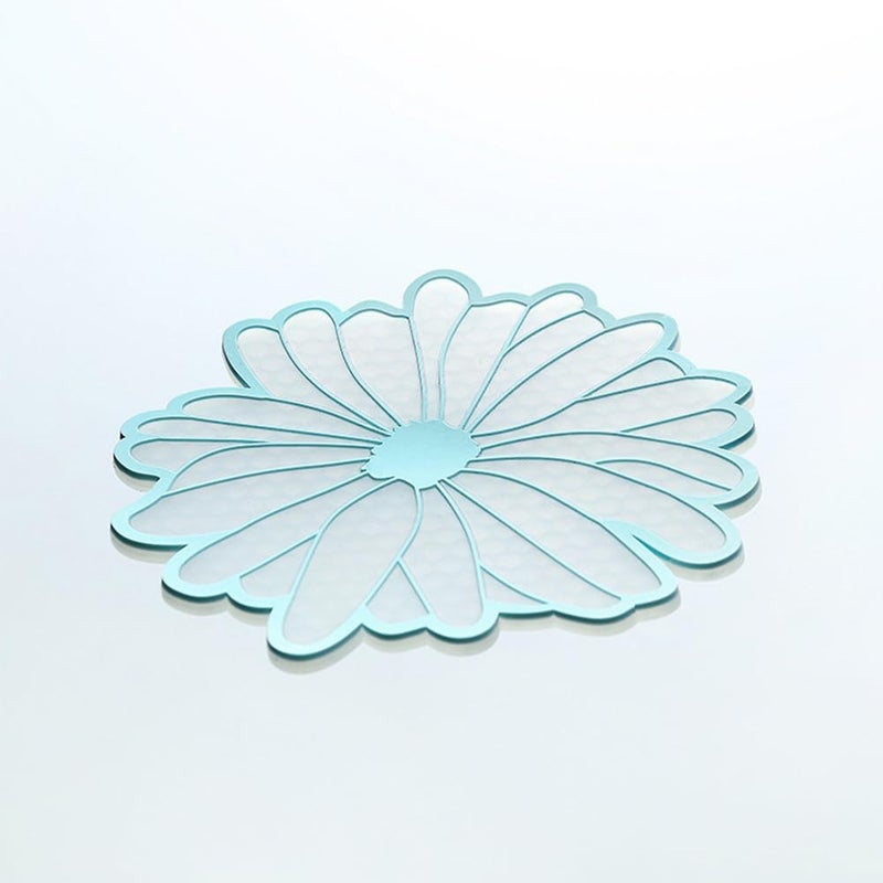 جي سي إسمارتك 2Pack سيليكون شراب الوقايات عتيقة الزهور الدانتيل كوب كوب القهوة بوتس الحصير منصات للمنزل والمطبخ 15.5 سم (أزرق+أخضر) - Image 5