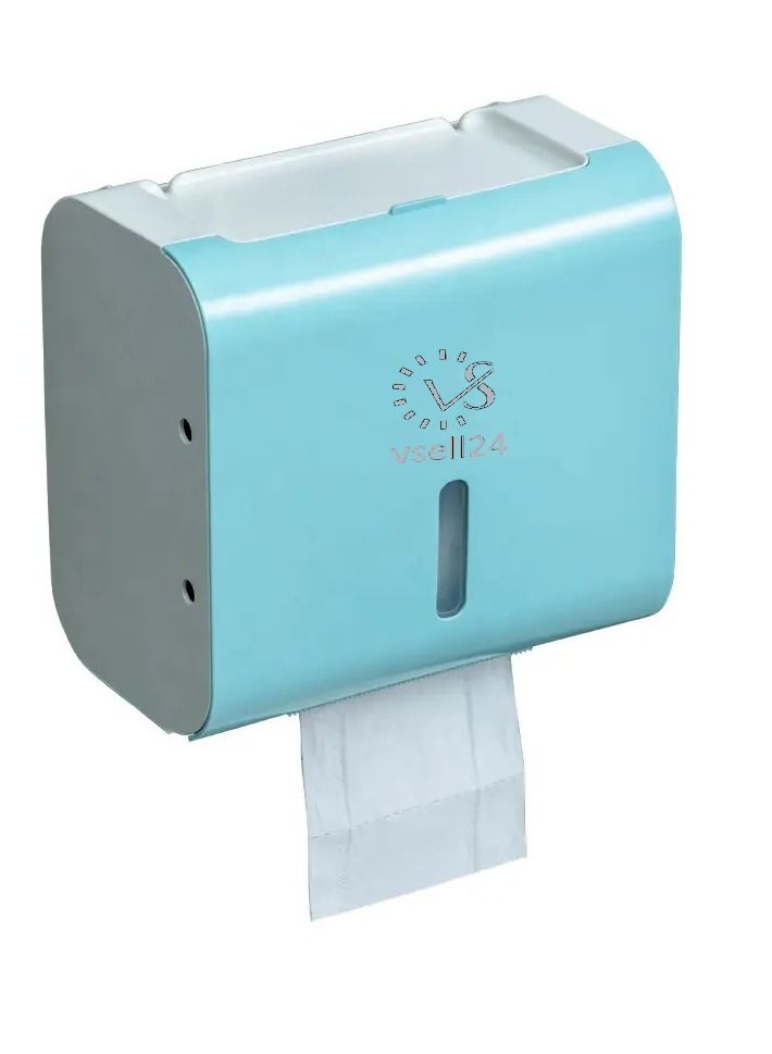 vsell24 Toilet Paper Napkin Holder Storage Box Compatible with Roll Paper Tissue Paper for Bathroom Kitchen Living Room Blue  - Image 1
