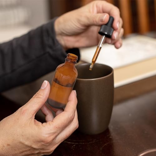 Comrzor 48 Pack 2oz Amber Glass Bottles with Glass Eye Droppers for Essential Oils, Perfumes & Lab Chemicals (Brush, Funnels, 2 Extra Droppers, 54 Pieces Labels & 30ml Measuring Cup Included) - Image 5