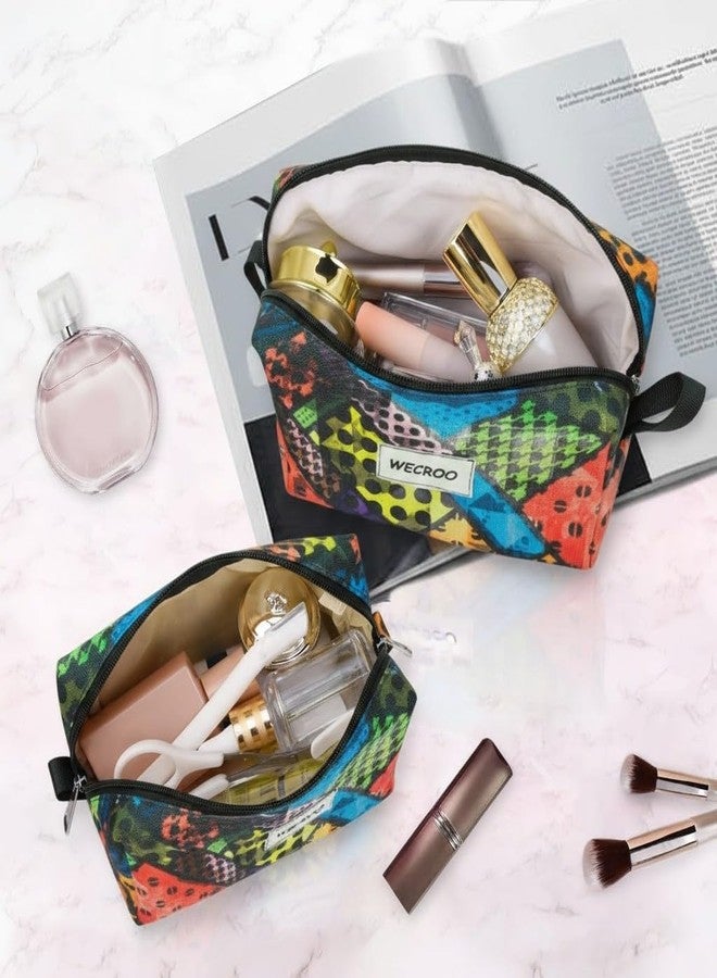 WECROO Multipurpose Zipper Pouch for Kids & Adults | Printed Cosmetic & Stationery Organizer Bag | Waterproof Fabric Makeup Pouch | Travel Utility Storage Pouch (Teal & Multicolor) - Image 5