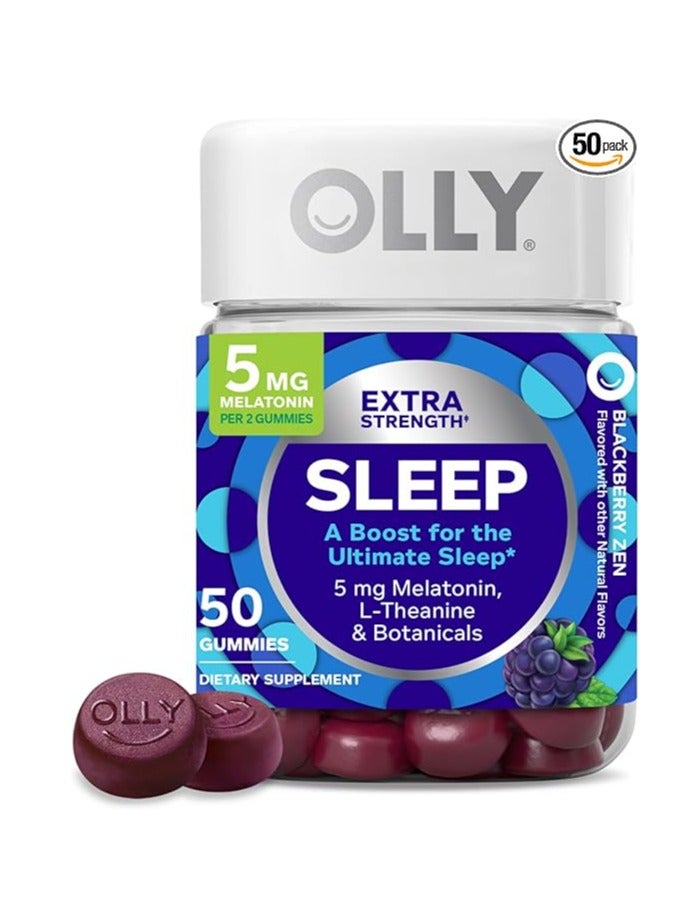 OLLY extra strength Sleep 5mg melatonin Blackberry Zen 50 Gummies