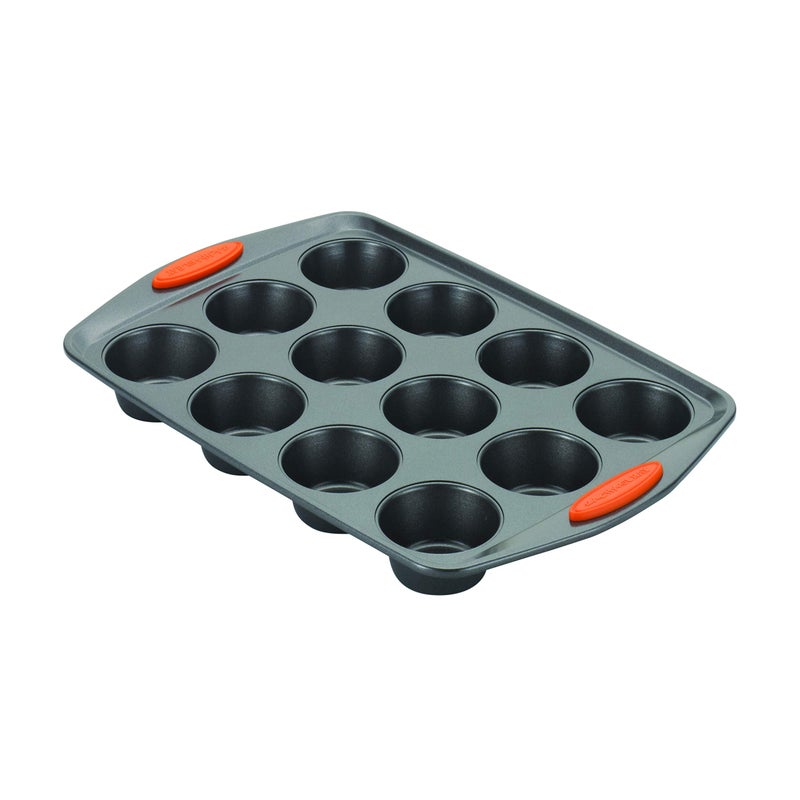 Rachael Ray 12-Cup Muffin Pan Color: Orange Grips - Image 1
