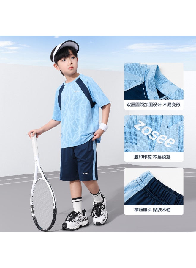 Zuoxi Kids' Outfit Summer Boys & Girls Breathable Mesh Quick-dry Two-piece Sportswear Trendy Activewear For Big Kids - Image 5