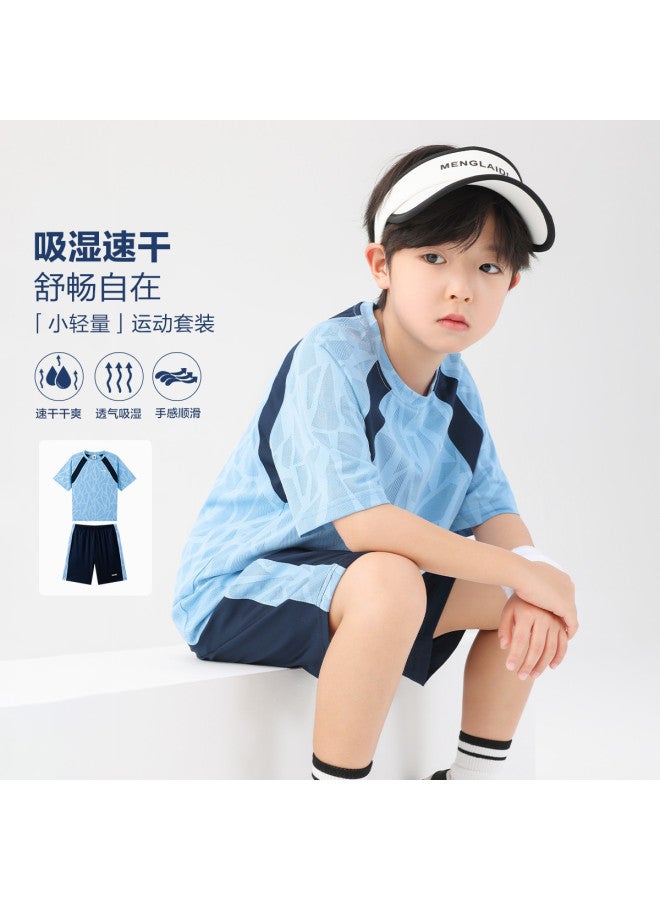 Zuoxi Kids' Outfit Summer Boys & Girls Breathable Mesh Quick-dry Two-piece Sportswear Trendy Activewear For Big Kids - Image 2