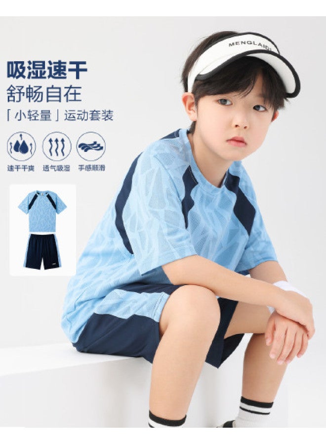 Zuoxi Kids' Outfit Summer Boys & Girls Breathable Mesh Quick-dry Two-piece Sportswear Trendy Activewear For Big Kids - Image 1