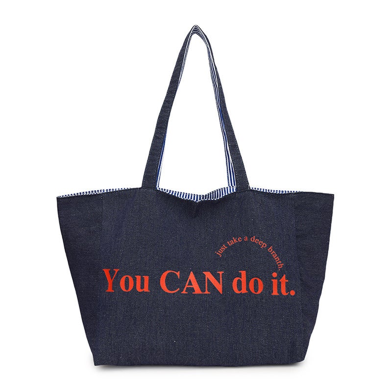 Canvas Striped Tote Bag, Casual, Large Capacity - Image 5