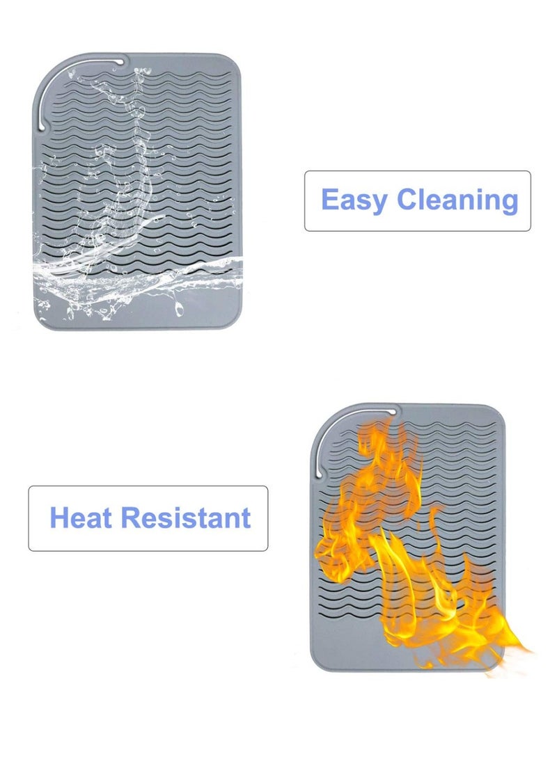 وسادة مقاومة للحرارة مناسبة للحديد التجفيف ، والمستقيمات ، والحديد ، إلخ ، مناسبة لأدوات تصفيف الشعر ، الأسود ، الرمادي ، الوردي - Image 3